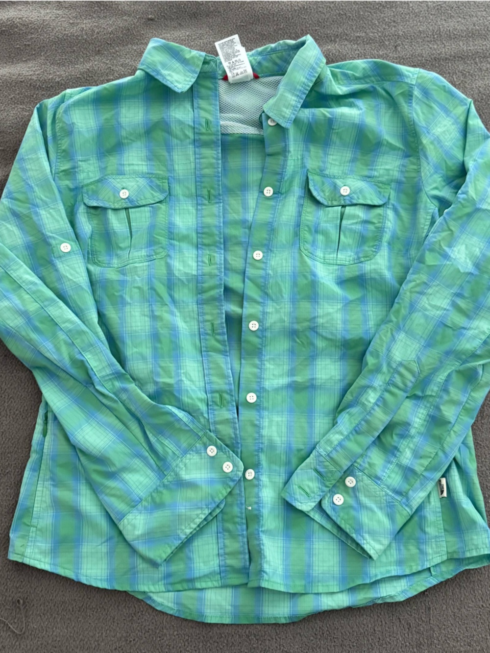 The North Face Blue & Green Plaid Button-Up Shirt
